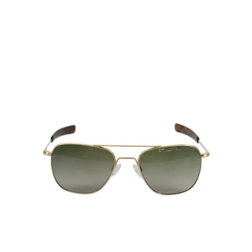 Randolph Womens Square Frames Engineering Aviator Sunglasses Gold 140mm